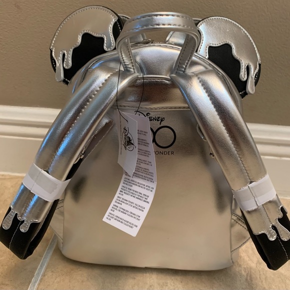 Disney Parks Excl. Loungefly Backpack 100th Anniv. Years of Wonder Silver Drip - Picture 3 of 5